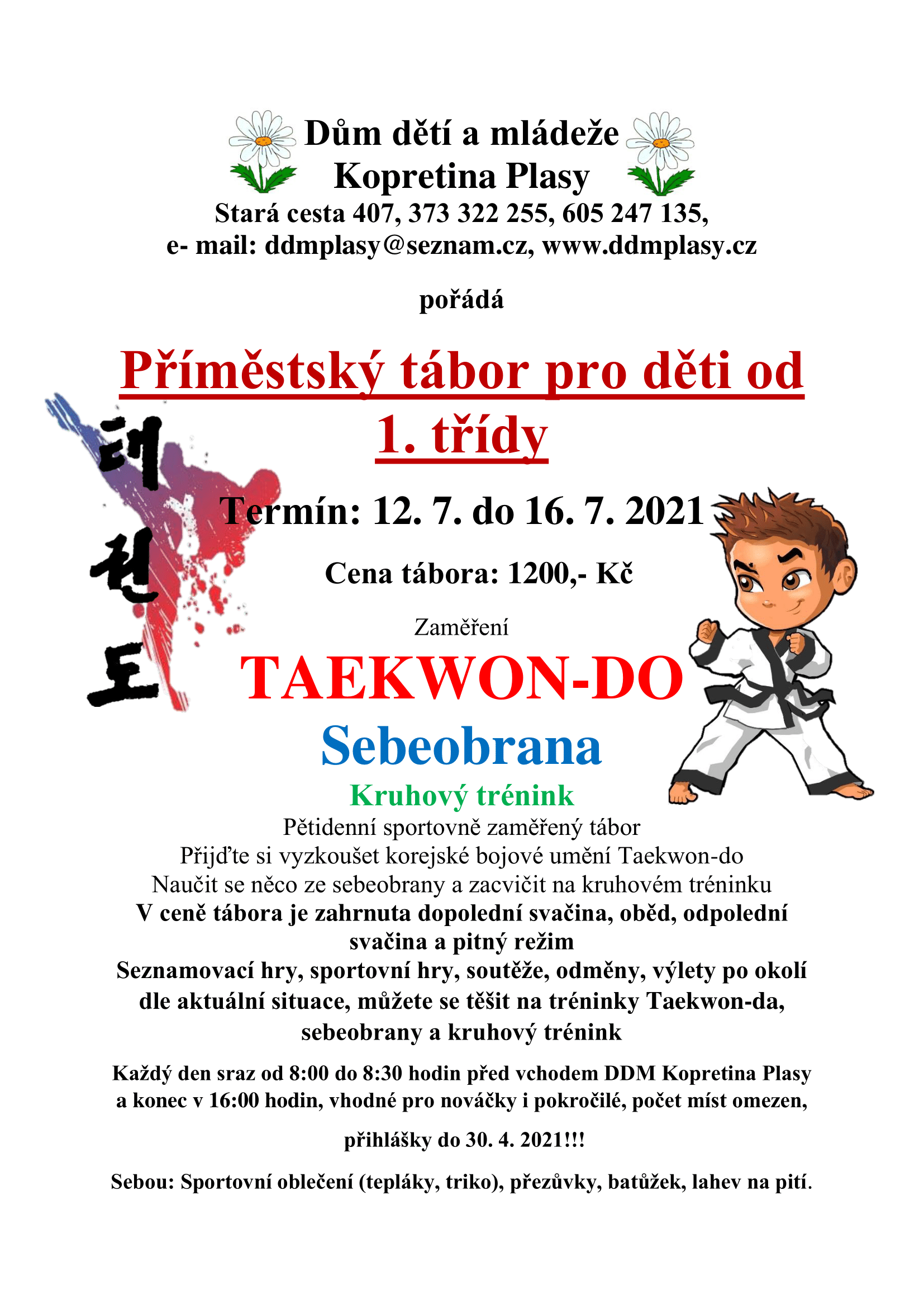 Příměstský tábor č. 1 Taekwon-do-1