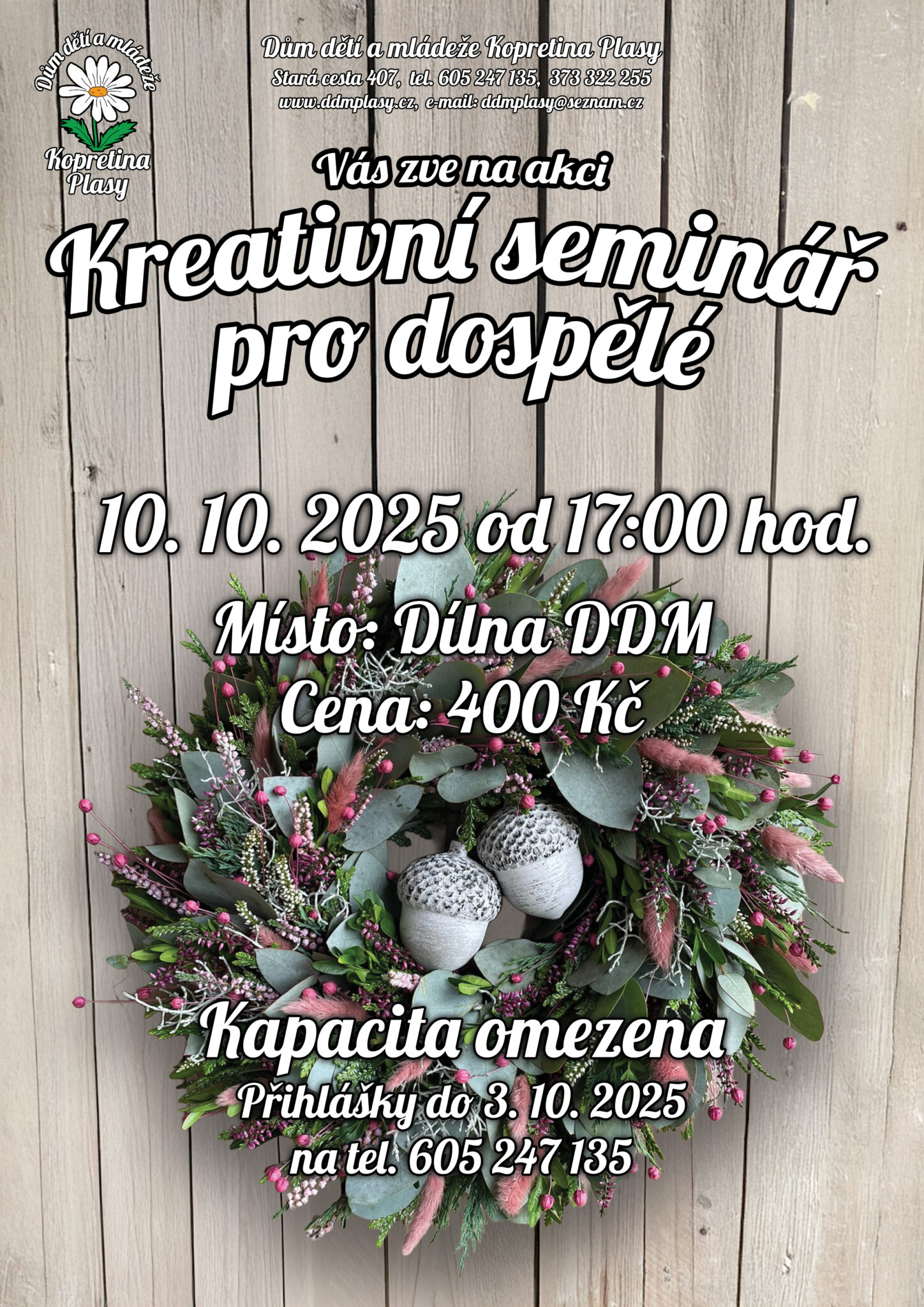 Kreativní seminář pro dospělé 2025