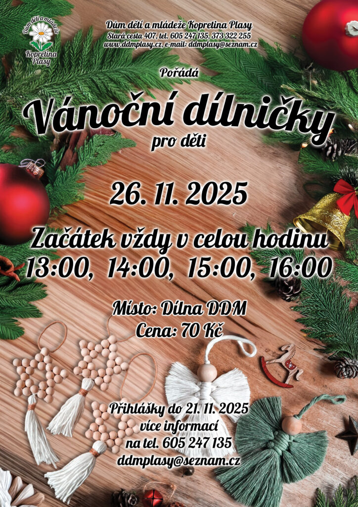Vánoční dílničky pro děti 2025